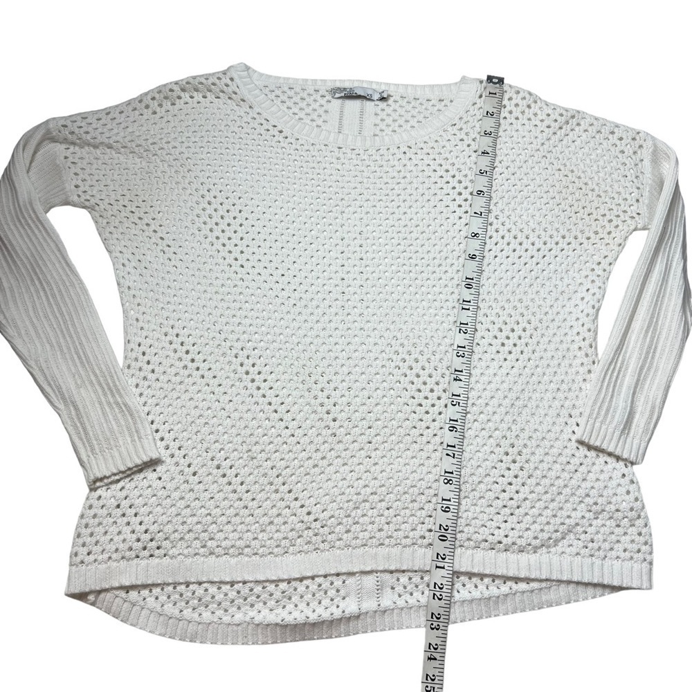 Prana Women’s Open Knit Sweater XS - M Organic Cotton White Eyelet Summer READ - Picture 6 of 7
